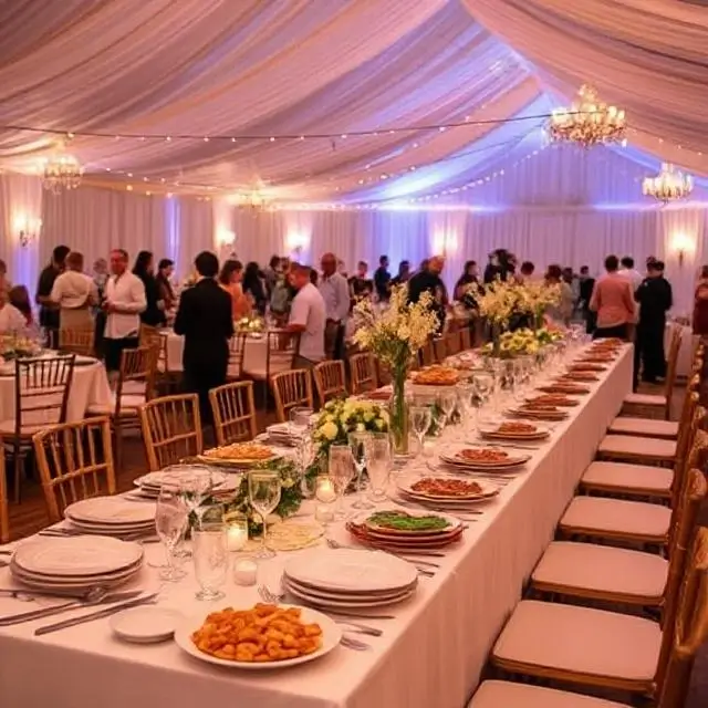 A beautifully set up and catered event table
