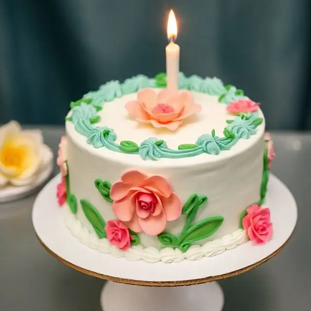 A beautifully decorated artisanal cake