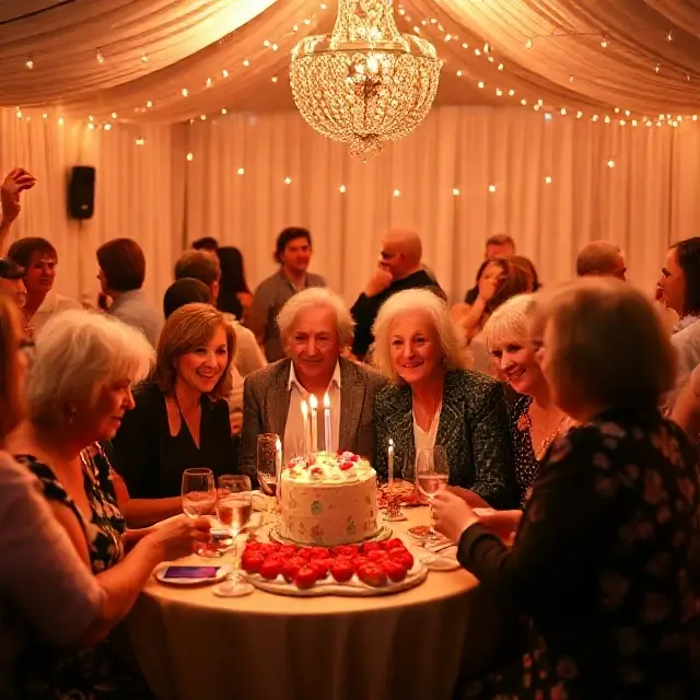 Guests enjoying a milestone birthday party