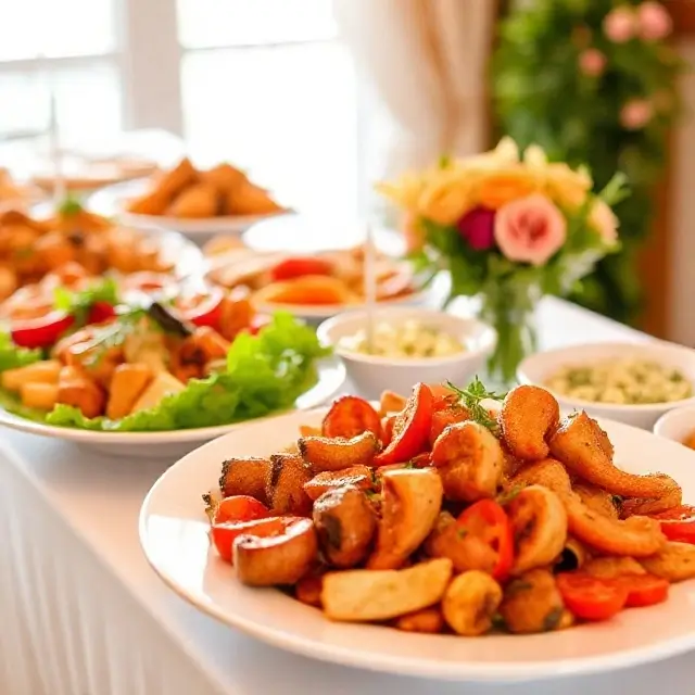 Beautifully catered food arrangement