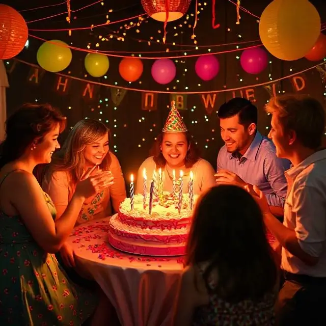 A vibrant birthday party celebration