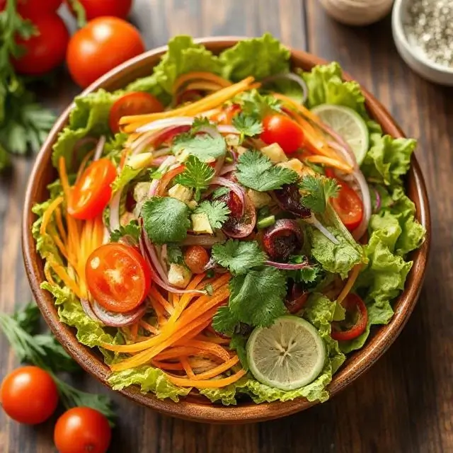 A fresh and vibrant salad in a beautiful bowl