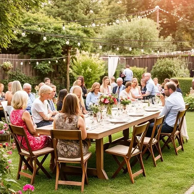 A beautiful and chic outdoor garden party setup