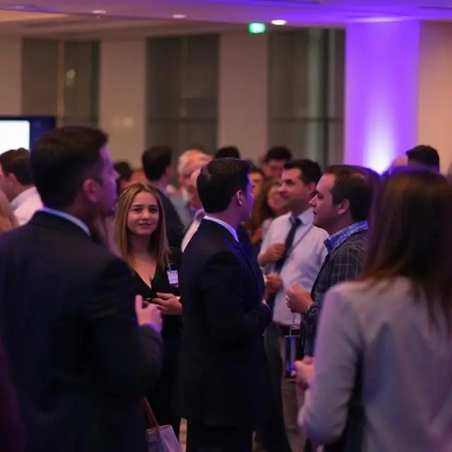 Attendees at a corporate networking event