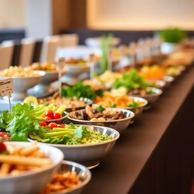 A healthy and vibrant buffet for a conference