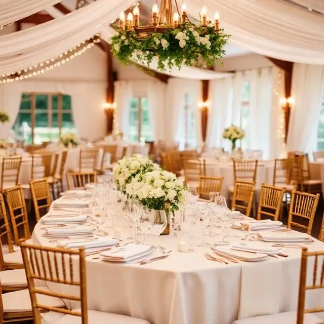 Beautiful wedding reception dining table